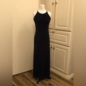 Cache’ Navy Blue Fitted Evening Gown- Size Small
